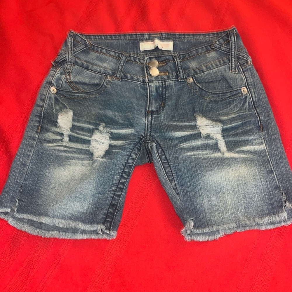 Size 1 Distressed Jean Shorts